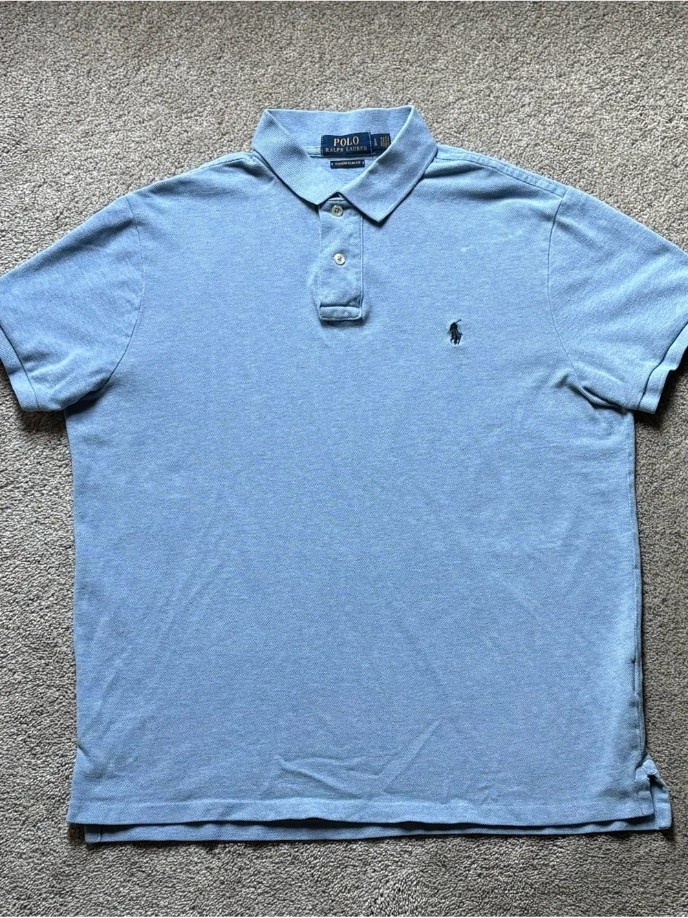 Ralph Lauren Men’s Polo Shirt in Light Blue with Navy Pony